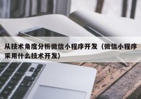 从技术角度分析微信小程序开发（微信小程序采用什么技术开发）