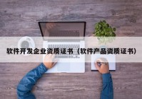 软件开发企业资质证书（软件产品资质证书）