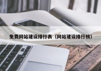 免费网站建设排行表（网站建设排行榜）