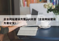 企业网站建设方案ppt内容（企业网站建设方案论文）