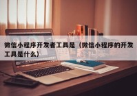 微信小程序开发者工具是（微信小程序的开发工具是什么）